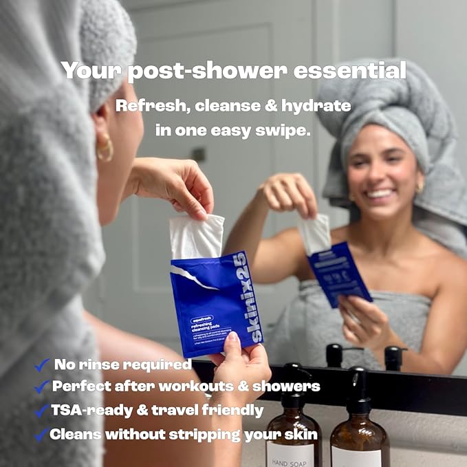 Aquafresh Facial Cleansing Pads – 40 Individually Wrapped Cotton Wipes for Oily & Combination Skin | On-the-Go Face Wipes for Travel, Gym & Daily Skincare