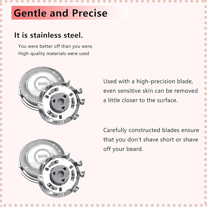 SH70/71 Replacement Blades Compatible with Philips Norelco 7000 Replacement Heads,New Upgraded SH70 Double Blades for Norelco Electric Shaving Series 7000 Replacement Heads