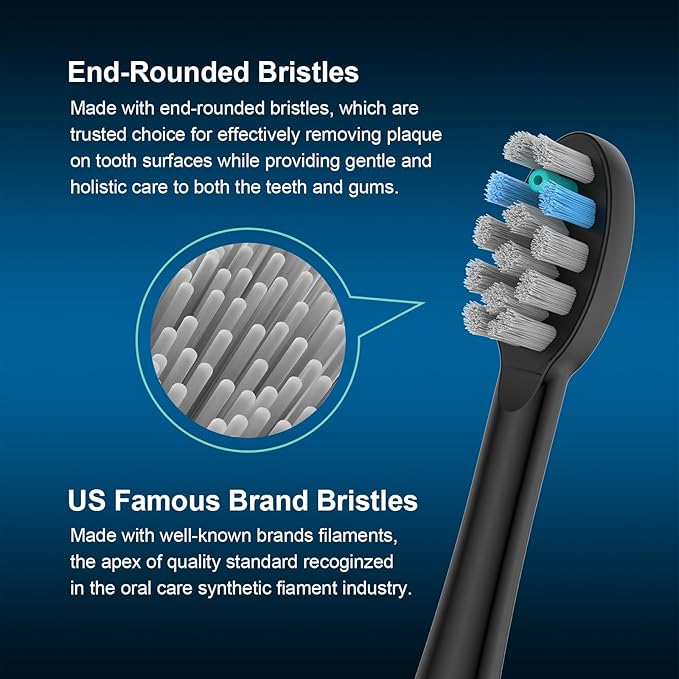 6 Pack Toothbrush Replacement Heads Compatible with WaterPik Sonic Fusion 2.0, FitMount Flossing Brush Head Fit for Water-Pic SF-01W SF-02W and 2.0 SF-03 SF-04