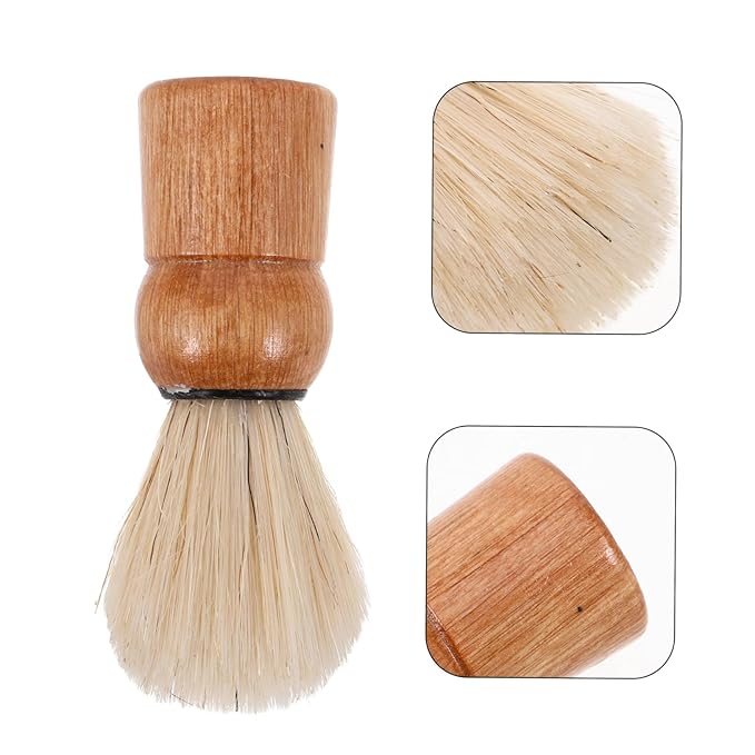 Retro Beard Grooming Brush Wooden Handle Manual Shaving Brush for Men Boar Bristle Foam Applicator for Shaving for Travel and Home Use
