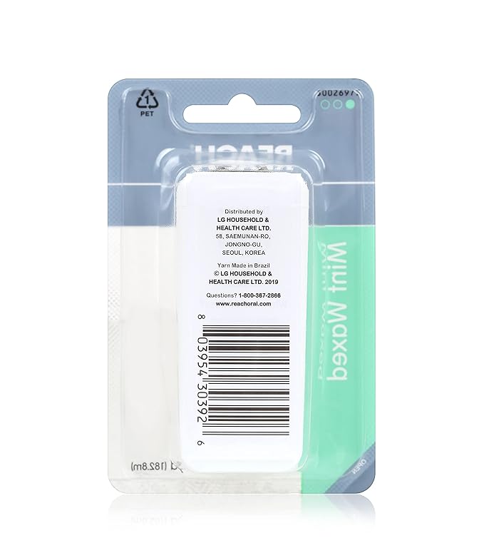 REACH Waxed Dental Floss, Mint, Plaque Remover for Teeth, Shred Resistant, Floss Slides Smoothly, Easy to Use, Waxed, Deep Cleaning Teeth, Oral Care, PFAS Free, for Adults & Kids, 200 yd (Pack of 2)