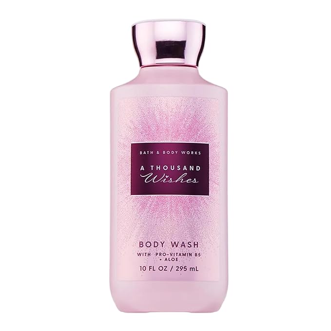 Bath & Body Works A Thousand Wishes Body Wash, Nourishing Cleanser with Pro-Vitamin B5 & Aloe, Prosecco & Peony Scent, Gentle for Daily Use, 10 fl oz - 1 Pack