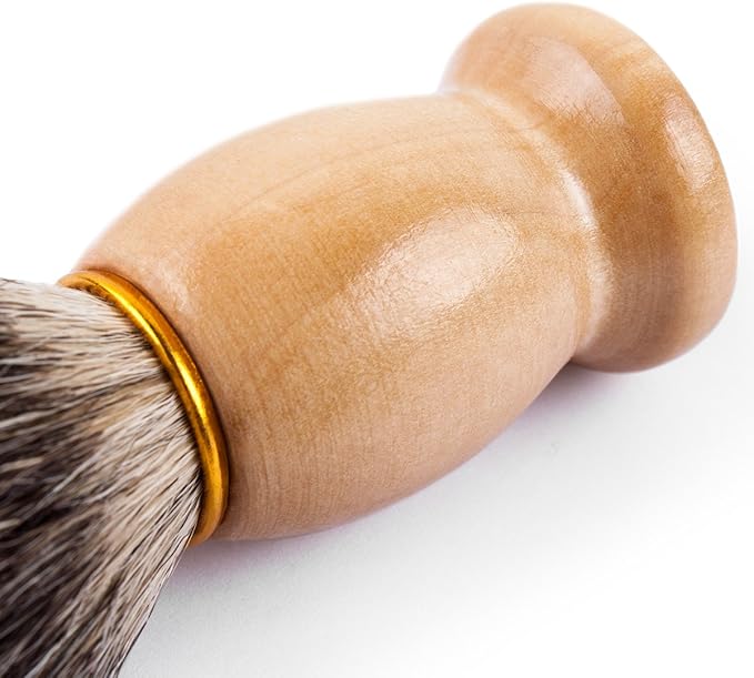 QSHAVE 100% Best Original Pure Badger Hair Shaving Brush Handmade. Real Wood Base. Perfect for Wet Shave, Safety Razor, Double Edge Razor