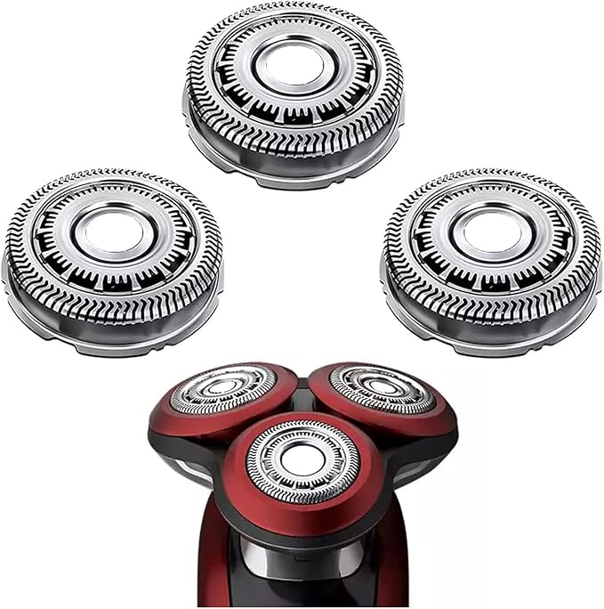SH90/72 Replacement Heads Compatible with Philips Electric Shavers Series 9000 8000 SH90/62 Shaving Replacement Heads Compatible with Norelco Electric Razor Blades, 3Pack with Brush