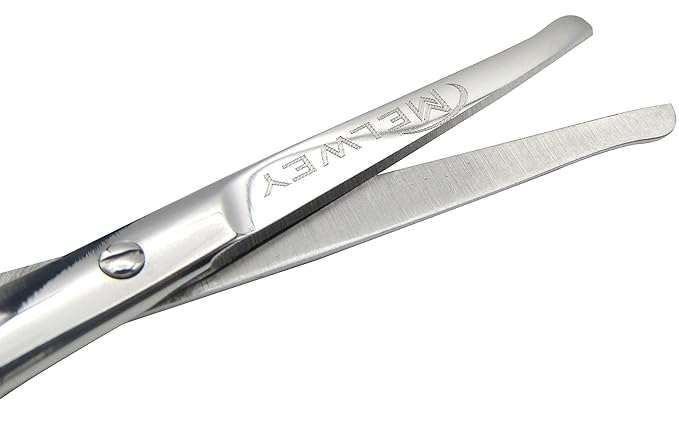 Rounded Stainless Steel Small Facial Hair Scissors – Rounded Tip Scissors for Nose Hair, Mustache, Beard, Eyebrows, Eyelashes, and Baby Nails.