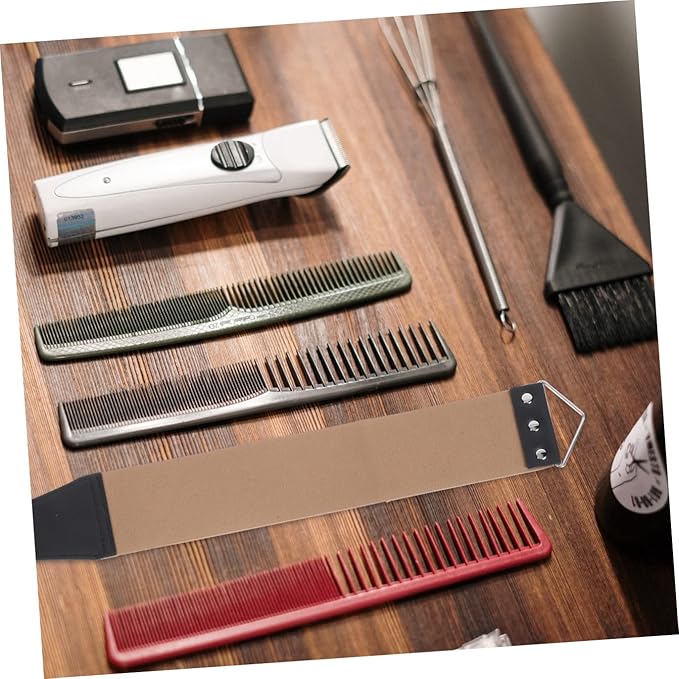 PartyKindom 2pcs Double-sided Shaver Sharpening Strop Practical Razor Strop for Barber Shops Home Use for Straight Razors Blades Easy to Hang Random Colors