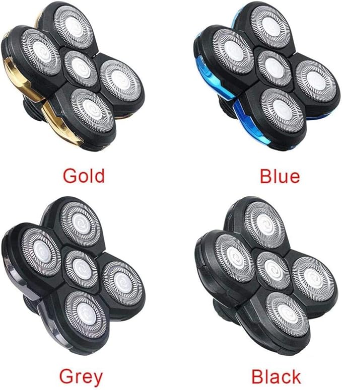5 Head Shaver Head, Replacement Shaving Head For Shaver, Easy to Install Electric Shaver Head, 4D Rotary Cutting Head Double Ring Blade, Universal For 5 Head Shavers.