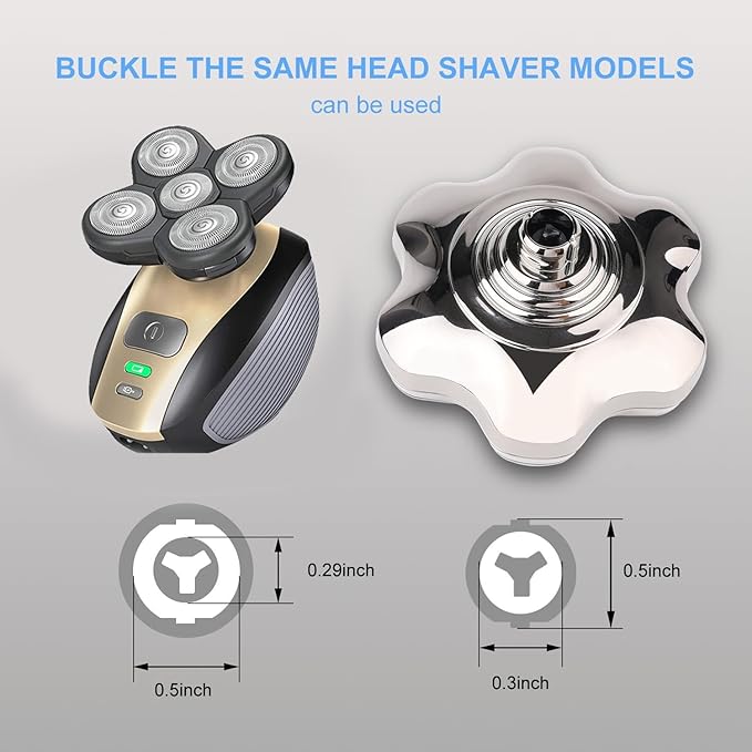Universal 7 Magnetic Head Shaver Replacement Heads Compatible with Freebird SHPAVVER Wyklaus Freedom Bird Head Shaver Replacement Heads (7 Magnetic Silvery)
