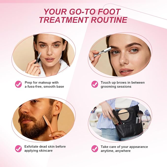 69pcs Eyebrow Razor set for Women Face Dermaplaning Tool Trimming Eyebrow Shaving Hair, Hairline Shaping, and men's facial hair removal