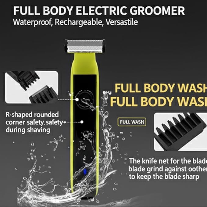 2025Beard & Body Hair Trimmer for Men [All-in-One] USB-C Fast Charging, Adjustable Comb,Groin & Ball Hair Painless Electric Shaver, Travel Razors, Dry Cordless Foil Shavers Low Noise