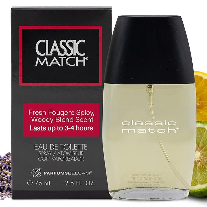 PB ParfumsBelcam CM Noir Eau De Toilette Spray for Men – Fresh Fougere Cologne, Bergamot, Basil, Patchouli, Long-Lasting Scent, Masculine Fragrance – 2.5 Fl Oz