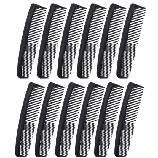 Favorict (12 Pack) Flexible Thin 5" Pocket Hair Comb Beard & Mustache Combs for Men's Hair Beard Mustache and Sideburns (Black)