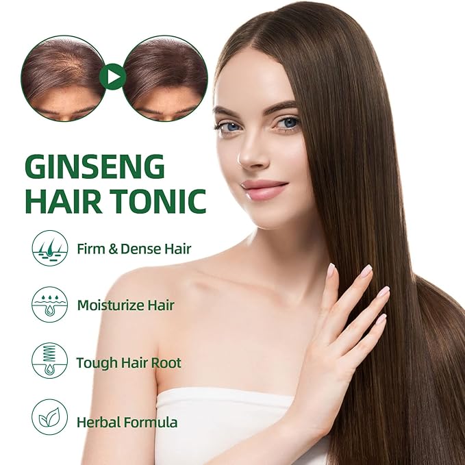 Rosemary Biotin Hair Growth Spray with Ginseng & Ginger - Hair Tonic for Scalp Nourishment, Hairfall Control, Natural Follicle Strengthener, Vegan Formula (3 pcs)