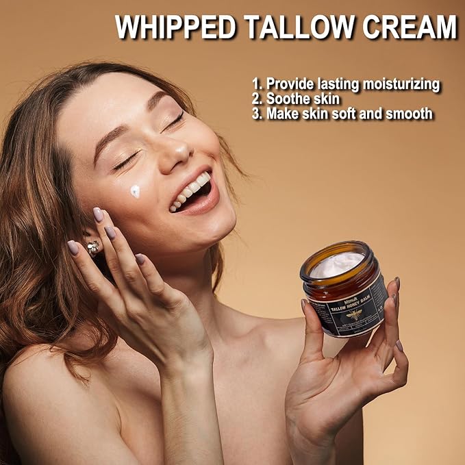 Mtmult Beef Tallow for Skin - Tallow and Honey Balm for Face, Hydrating with Grass-Fed Beef Tallow, Raw Honey & Beeswax | Beef Tallow for Face & Body Tallowyn Skin Balm