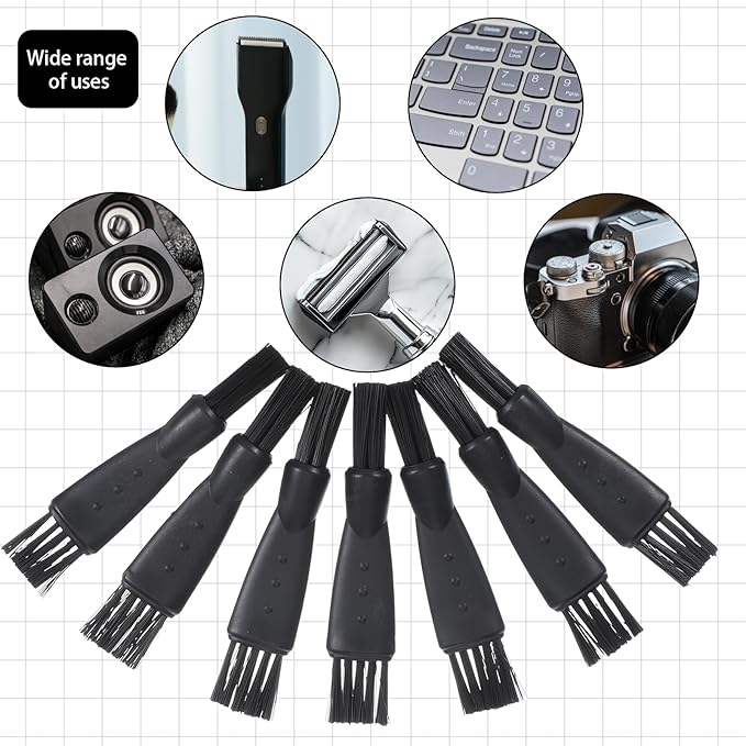 10 PCS Electric Shaver Cleaning Brush, Clipper Cleaner Brush Electric Razor Cleaner Brushes Black Double Sided Razor Brushes Replacement for Cleaning Razors Shaver Trimmer Hair Clipper Keyboard