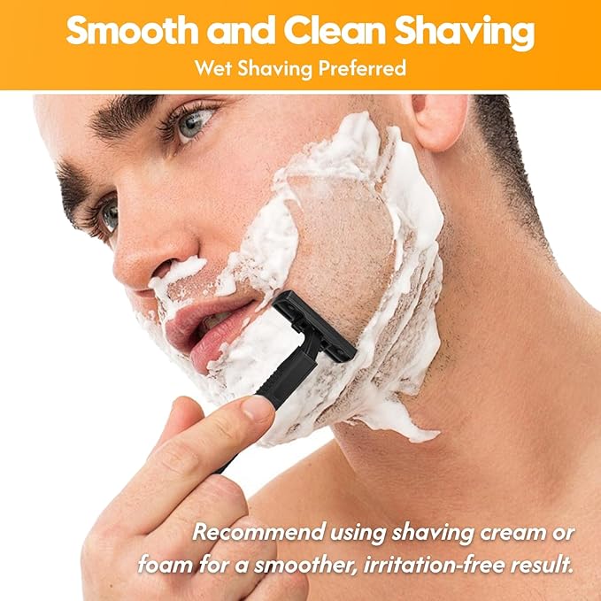 3-Blade Disposable Razors for Men & Women – 100 Pack Bulk Stainless Steel Shavers with Lubricating Strip & Safety Cap, Non-Slip Handle for Sensitive Skin, Travel, Hotel, Charity (Black)