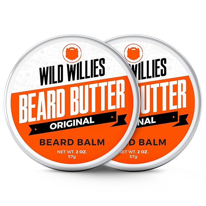 Wild Willies Beard Butter Leave-In Conditioner - Organic Beard Balm for Fast Beard Growth, Beard Care Softener - Beard Cream for Men to Remove Itch & Dandruff, Restores Moisture - 2 Oz (Pack of 2)
