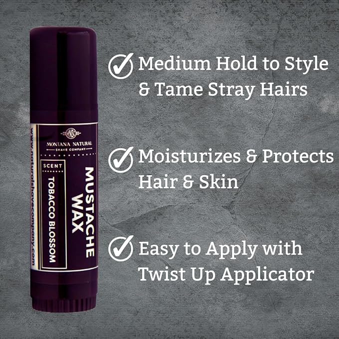 MNSC Fragrance Free Artisan Made Mustache Wax - Medium Hold Balm- All-Natural Beeswax and Plant-Based Oils, Petroleum-Free, Hypoallergenic Ingredients, Handmade in USA