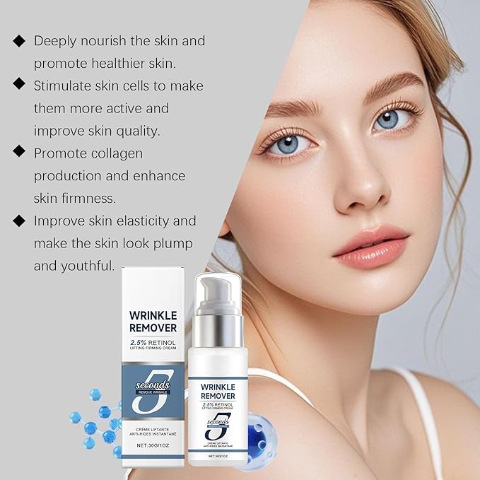 Anti-Aging Face Cream 5 Seconds Instant Anti Wrinkle Face Cream for Tightening and Firming Retinol Face Moisturizer Reduces Wrinkles, Fine Lines for Women and Men, 2Pack