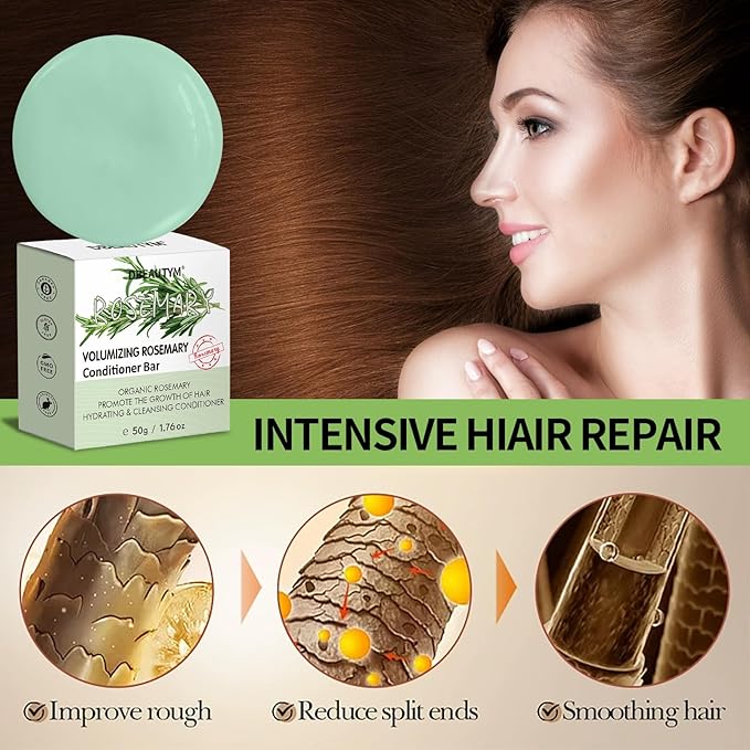 2 Pack Rosemary Shampoo Conditoner Bar Set,Thinning Hair-Volume Shampoo & Conditioner Bar for Men and Women,Hair Thickening & Regrowth Treatment,Hair Growth Soap for Anti-Hair Loss