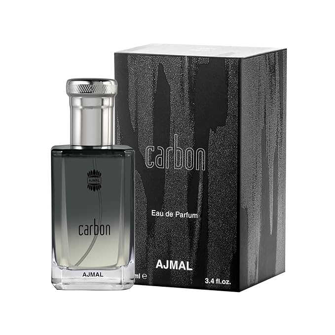 Ajmal Carbon Eau de Parfum for Men – 3.4 fl oz / 100 ml | Fresh Woody Aromatic Cologne | Long Lasting Masculine Fragrance with Citrus, Lavender & Musk | Crafted in Dubai