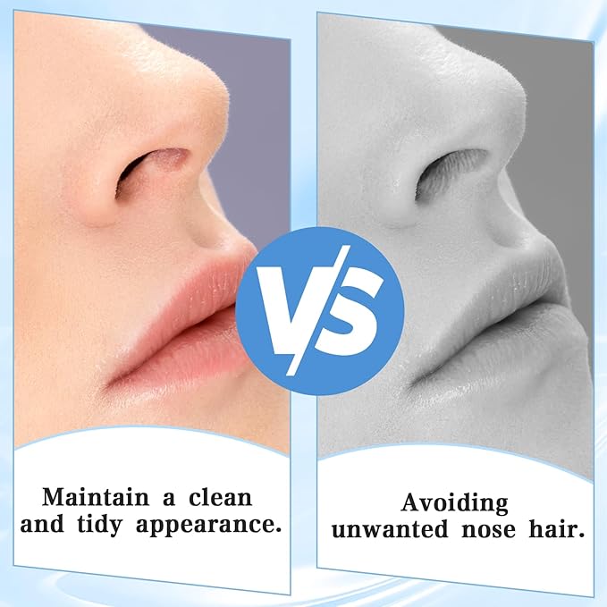10Pcs Nasal Hair Cutter with Ear Picker, 360 Rotating Nose Hair Trimmer Double Head Nostril Hair Remover Tool for Women & Men