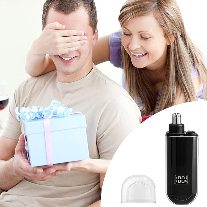 Yunmiss Portable LED Dsiplay Nose and Ear Trimmer Clipper for Men Women,2026 Professional Nose Hair Trimmer with Powerful Motor and Dual-Edge Blades for Smoother Cutting Mini Travel Size