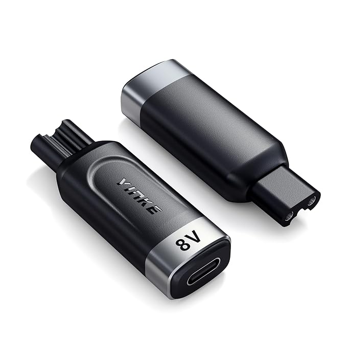Yinke 8V HQ850 Type-C Shaver Charger Adapter Charging Converter for Philips Norelco Oneblade QP2630 QP2530, USB-C Electric Shaver Power Replacement Adapter Power Converter Without Charger Cord, 1PC