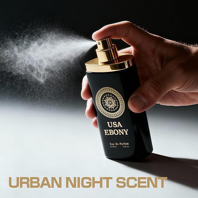 USA EBONY Cologne for Men/Eau de Parfum Natural Spray 3.4 Fl Oz Perfume for Men Suitable for All Skin Type Fragrance Daily Used