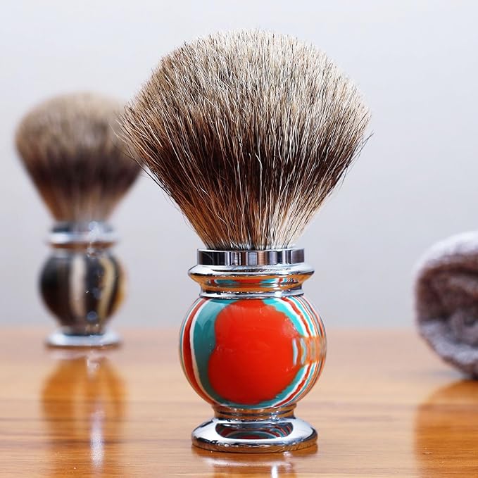 Professional Men's Shaving Brush Natural Pure Badger Hair Bristle Knot Barber Grade Daily Grooming Tool Gift for Husband Father Brother Boyfriend
