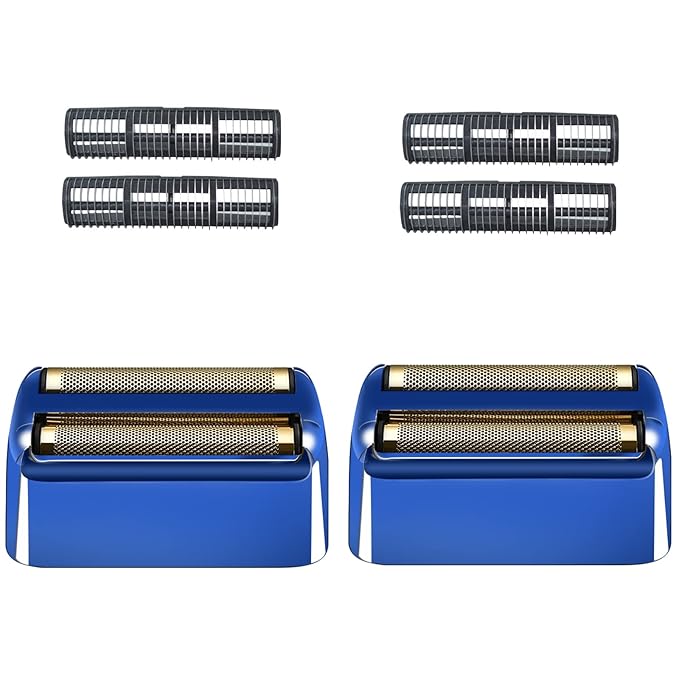2 Pack Shaver Replacement Foil and Cutters compatible with BaBylissPRO Double FXFS2 Metal shaver foil replacement,Blue