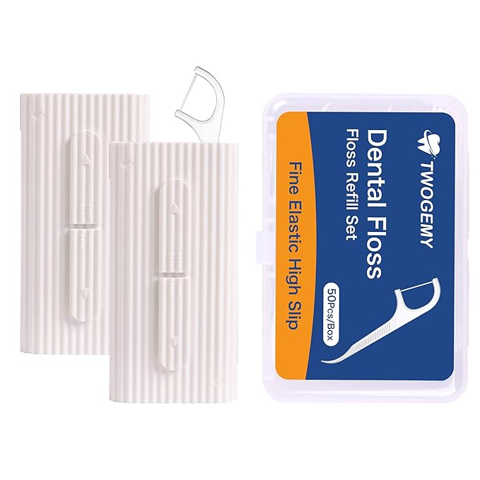 Dental Floss, 2 Pack 10 Count and 50 PCS/Box, Total Package of 70 Picks Adult Floss in Set Meal. The Perfect Portable Flossing Travel Set for Cleaning Teeth and Oral Care. (White 2+1)