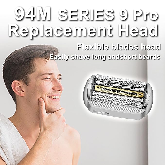 94M Series 9 Pro Electric Replacement Shaver Head Accessories Series 9 Pro Electric Shaver Compatible with Braun Series 9 9290cc, 9291cc, 9370cc, 9376cc, 9293s, 9260s, 9295cc, 9385cc,(Upgraded ver.)