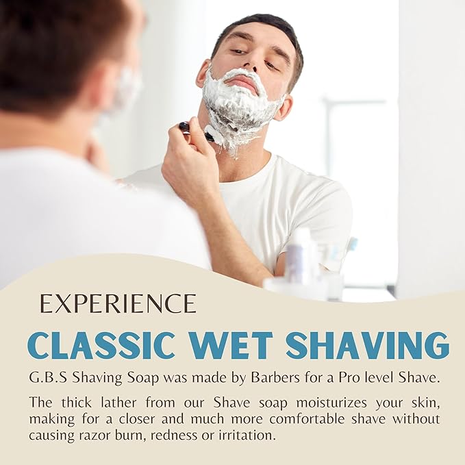 GENTS Men's Shaving Soap 97% All Natural Enriched With Shea Butter and Glycerin, Creates Rich Lather Form (6 Pack Variety)
