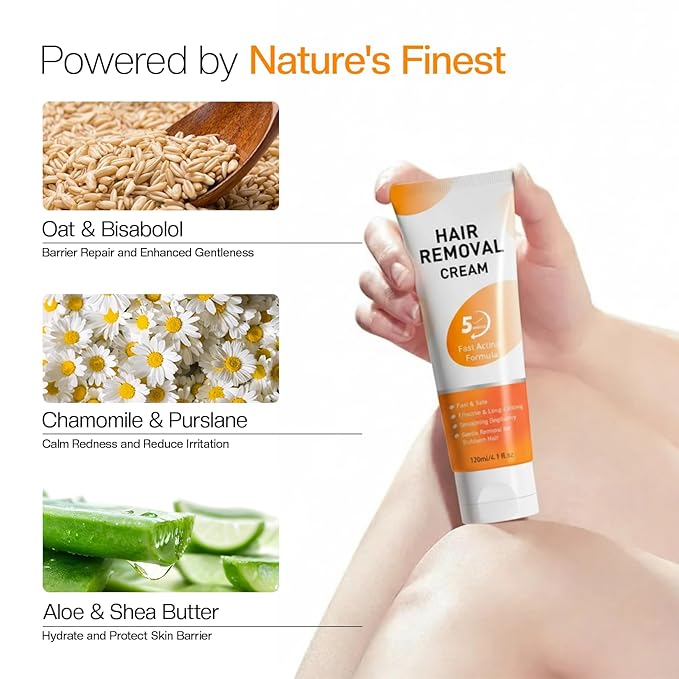 Morovan Hair Removal Cream 4.1Oz: Fast Acting Depilatory Cream for Women and Men, Painless Smooth Skin on Legs Arms Bikini Line at Home