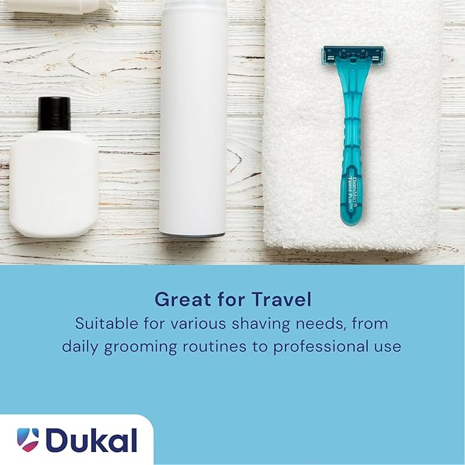 DawnMist Triple Play Personal Razor with Lubricating Strip Single Edge Triple Blade Teal 6 per Box
