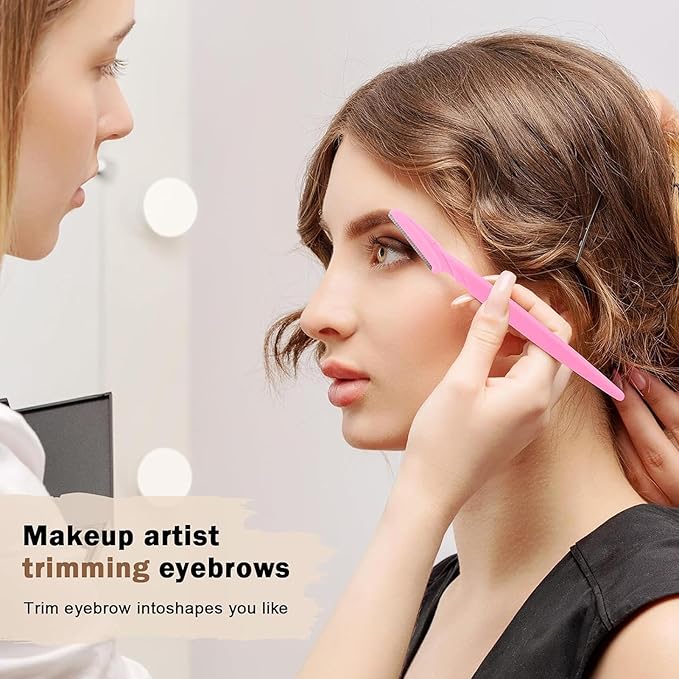 66 Eyebrow Razors - Eyebrow Trimmer Set | Facial Exfoliator and Hair Remover | Eye Brow Shaver with Protective Cover | Safe and Newbie Friendly Facial Razor for Women Girls
