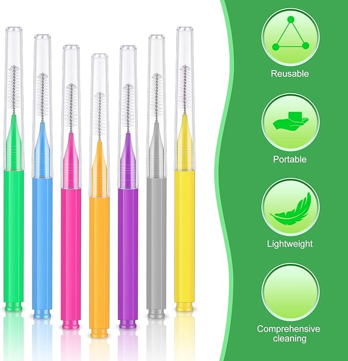 Zopeal 250 Pcs Interdental Brush for Braces Disposable Braces Flossers Dental Picks Floss Toothpick Dental Teeth Flossing Head Oral Hygiene Flosser Toothpick Soft Cleaning Tool(Lovely Color)