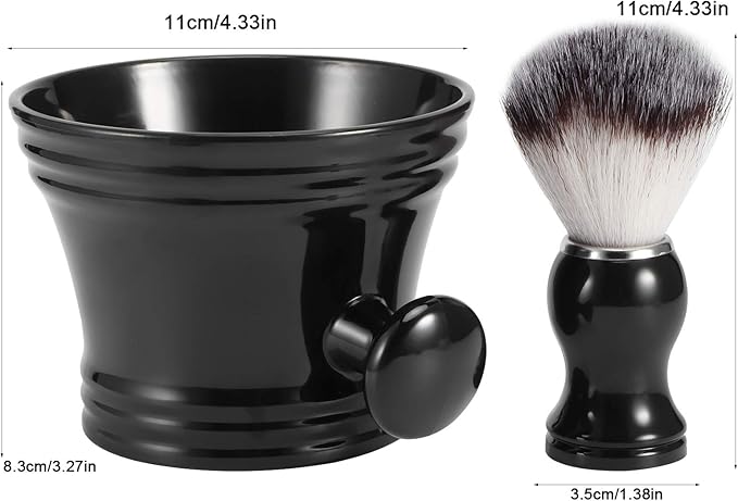 Shaving Soap Bowl Barber Set Luxurious Quality for Men's Shaving Gift Home Barber Shop Storage ABS Nylon Material