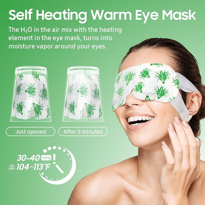 Steam Eye Mask, 10Packs Heated Eye Mask, Self Heating Disposable SPA Warm Compress for Eyes Sleep Mask, Travel Essentials & Relaxation Gifts, Valentine's Day Gifts (Lemongrass Scent)