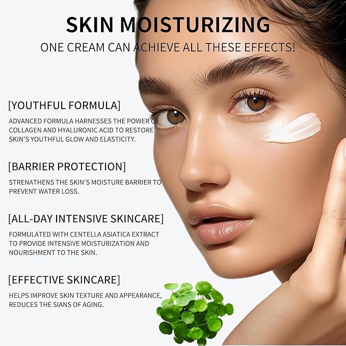 Youthful Formula Moisturizing Cream, Moisturizing Cream with Hyaluronic Acid, Niacinamide, Youth Formula, Barrier Protection Centella Asiatica Extract for Women Face moisturizer 1PCS
