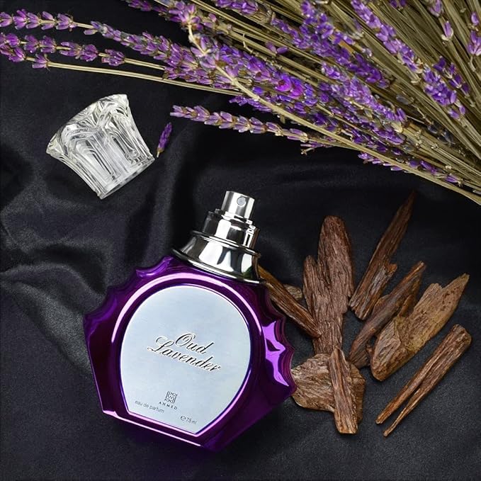 AHMED Oudh Lavender 75 ML EDP Oriental Fragrance for Men and Women with Bold, Fresh, Luxurious and Sensual Versatile Oudh Leather Perfume Accords by Al Maghribi Arabian Perfumes Dubai