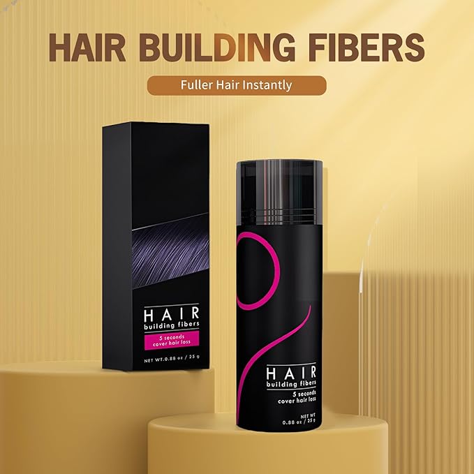 Gowwim Hair Fibers for Thinning Hair 25g Hair Building Fibers Instantly Cover Sparse Hair Areas-Bald Spots Cover up Dark Brown