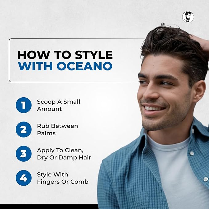Gentlemen Republic Oceano Men's Hair Gel 32oz W/Pump - Strong Touchable Hold and High Shine Styling Gel for Hair, 100% Alcohol-Free Professional Formula with Fresh Scent, Mens Hair Product Made in USA