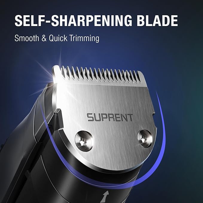 SUPRENT Adjustable Beard Trimmer for Men- Cordless Electric Beard Trimmer with Precision Dial- USB Rechargeable 19 Length Settings- Waterproof Mustache Trimmer for Mens Christmas Gifts
