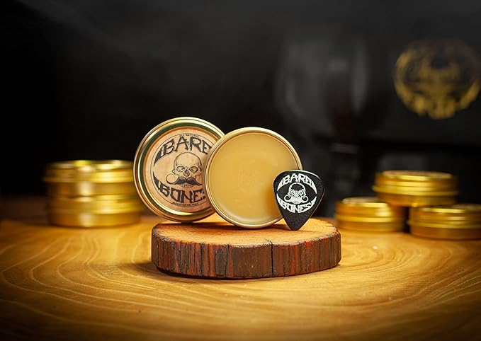 THE VINTAGE GROOMING CO. Bare Bones Medium Hold Mustache Wax, Night Fury Mustache Wax Remover Oil, and Comb Set
