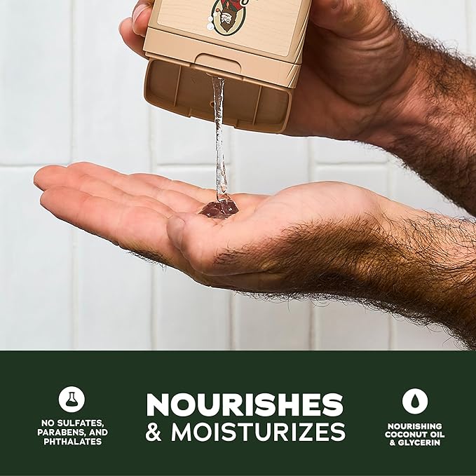 Dr. Squatch Natural Men's Body Wash Shower Gel - Cleansing, Nourishing, Long Lasting Scent, Moisturizing Body Wash for Men - Mountain Meadow + Lumberjack Lodge (14 oz, 2-Pack)