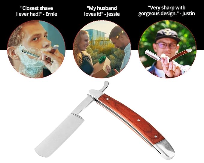 Professional Straight Razor Kit With Strop, Shaving Brush, Leather Strop - Barber Edge Razor Navaja de Barbero