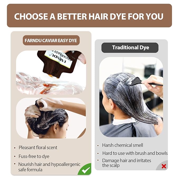 18 Pack Brown Hair Dye Shampoo Ammonia Free, PPD Free, Gray Hair Coverage Natural Brown Hair Dye for Women Men