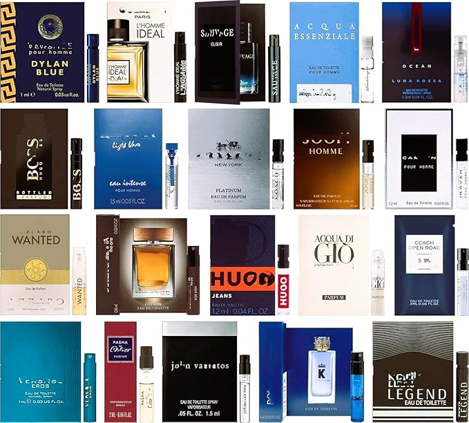Men's Cologne Top Designer Best Rated Sample Lot - High End Niche Most Popular Fragrance Sampler Vial Set (8 Random Samples)